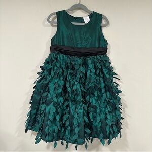 BLUEBERI BOULEVARD Petal Dress Emerald Green Holiday Formal Dress Size 6X